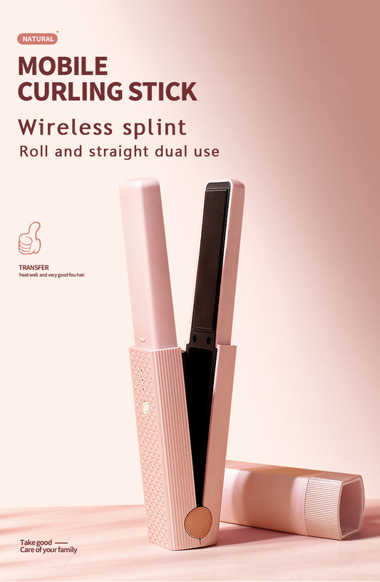 Small hair straightener for both straight and curly hair, portable straightening iron for dormitory students